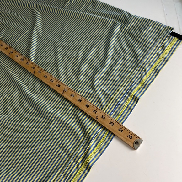 RLX Ralph Lauren Steel Blue & Yellow Striped Performance Golf Polo Mens Large - Picture 6 of 6